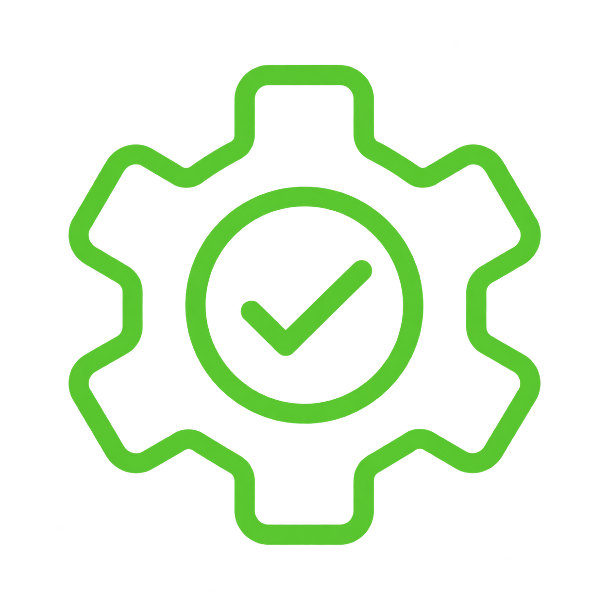 Green gear with checkmark-1